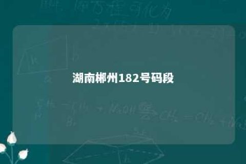 湖南郴州182号码段