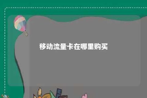 移动流量卡在那里购置